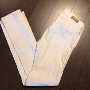 AG white straight leg jeans